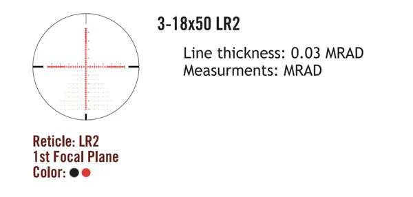 Sightmark Presidio 3-18x50 LR2 FFP riflescope