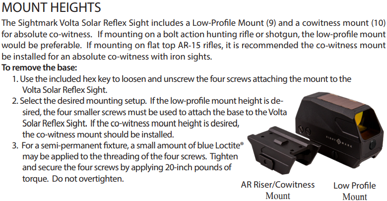 Sightmark Volta Solar Red Dot Sight