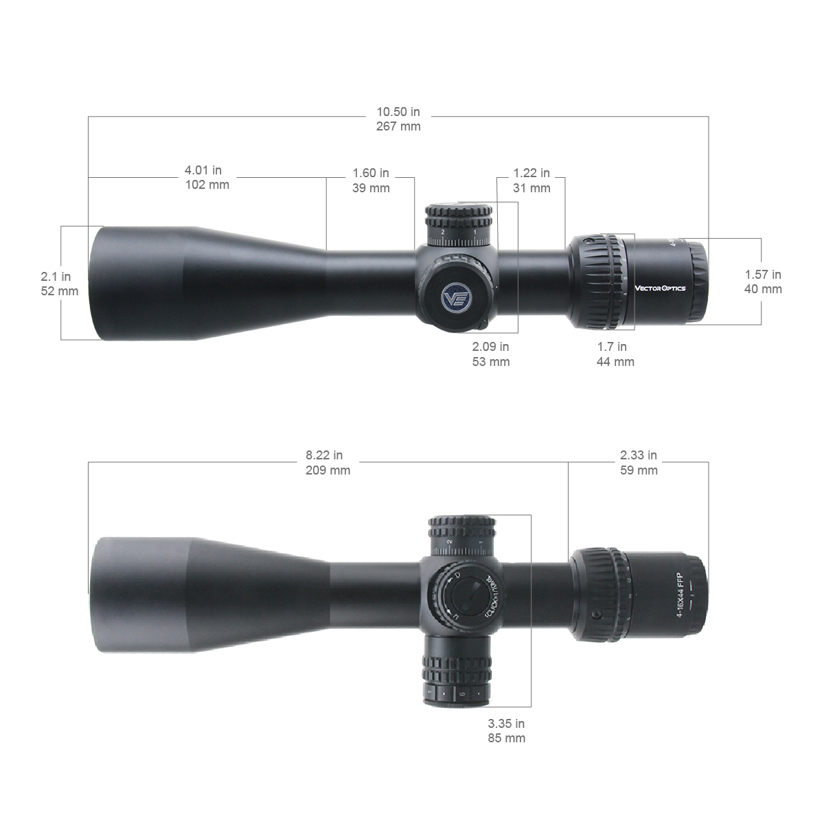 Vector Optics Veyron 4-16x44 IR First Focal Plane Illuminated rifle scope Vector Optics