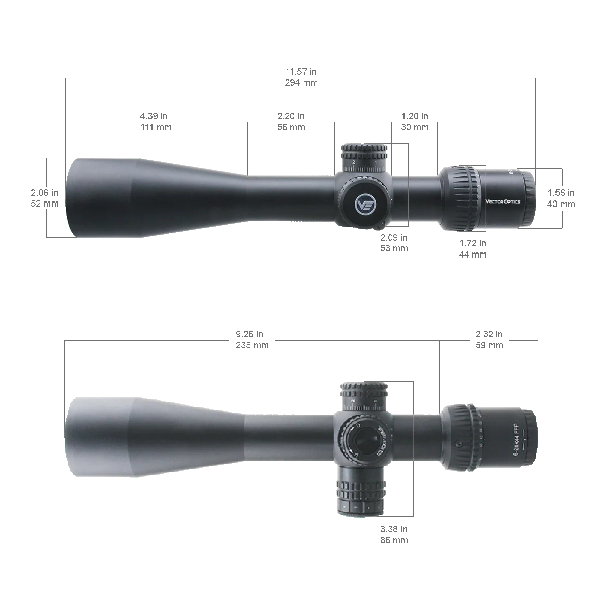 Vector Optics Veyron 6-24x44 IR First Focal Plane Illuminated rifle scope Vector Optics