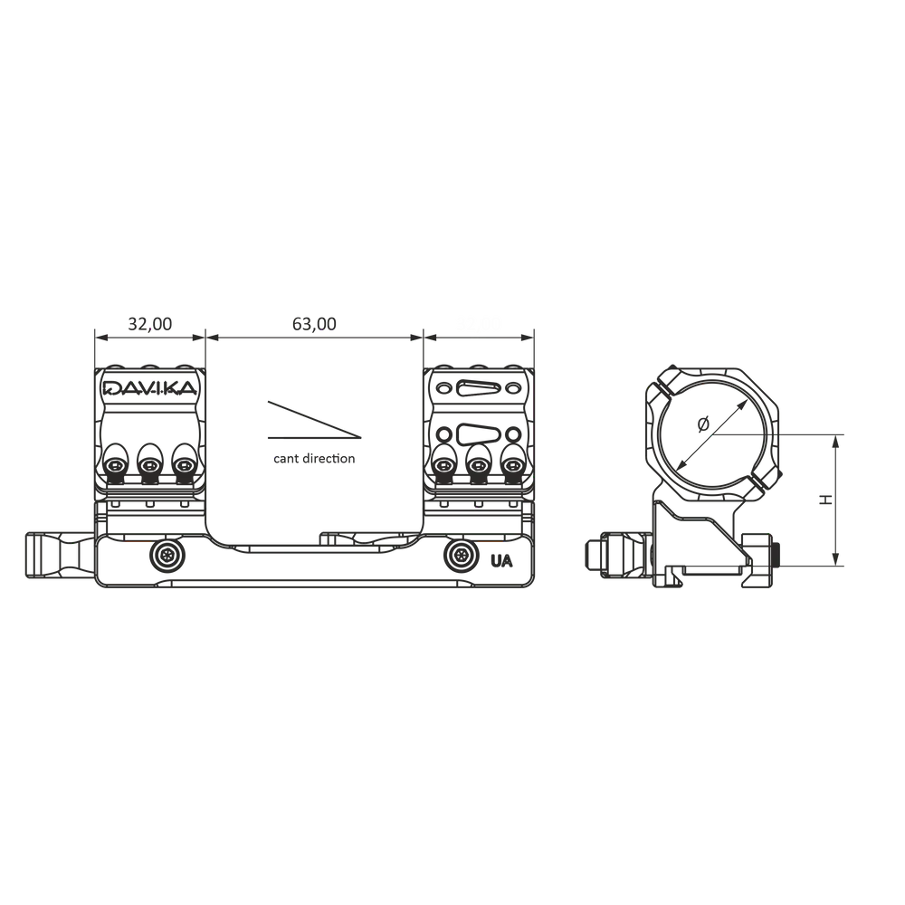 34 mm scope mount | Picatinny QD Ergo base