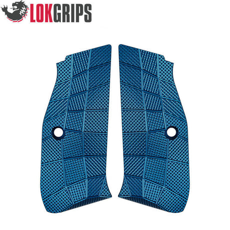 CZ 75 P-01, CZ 75 Compact alu grips | Gridlok blue